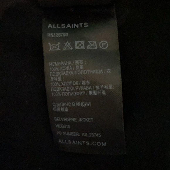 Allsaints Belvedere biker jacket. UK 6/ US 2. - Picture 8 of 8